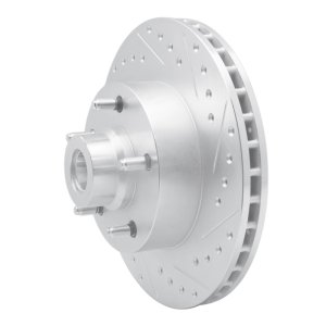 Dodge Ram 1500 Van Brake Rotor (1) - Front Right - R1 Concepts - Drilled & Slotted - Silver - 2003